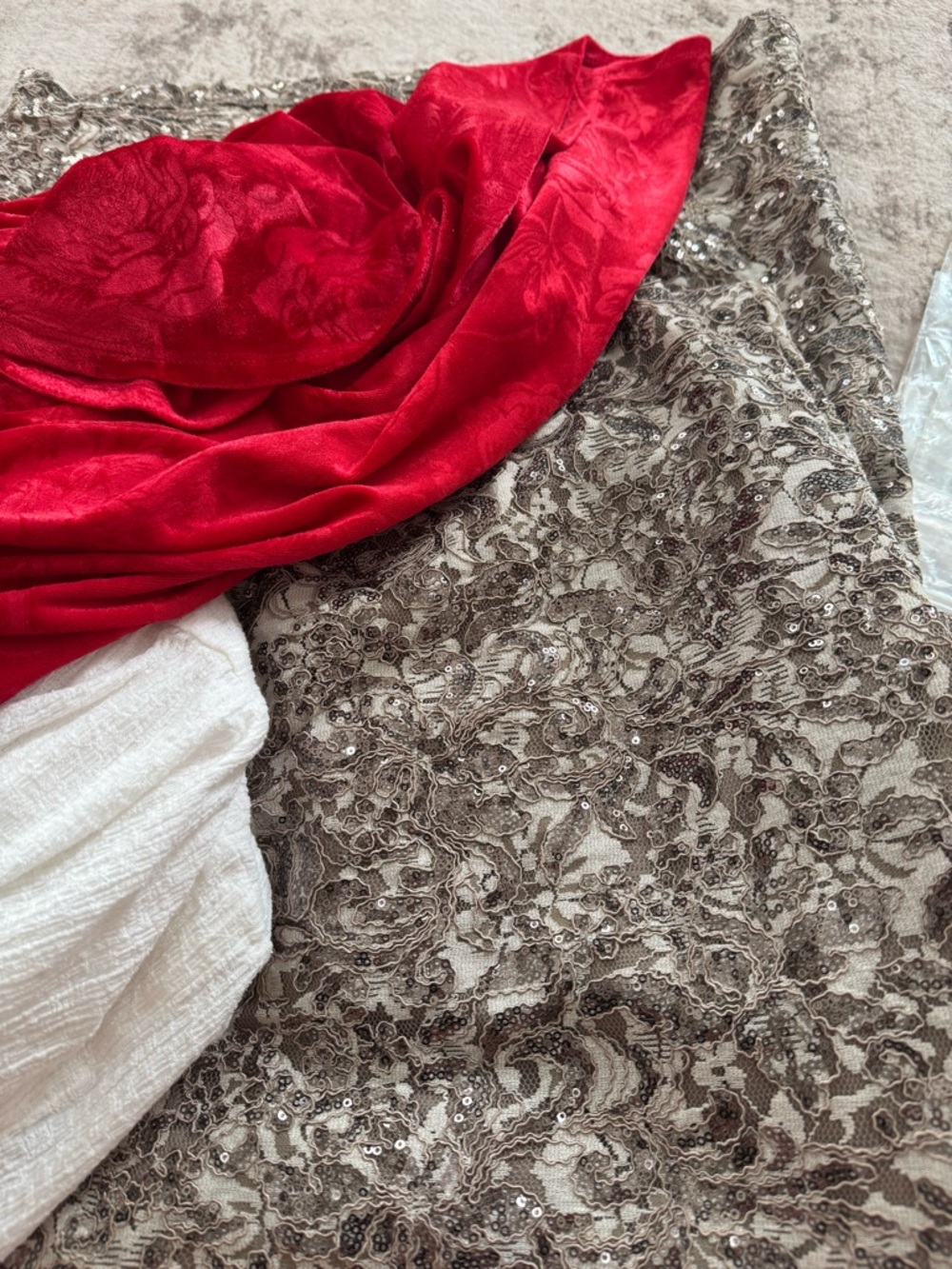 Xscape sequined off shoulder Dress 16P - Picture 15 of 16